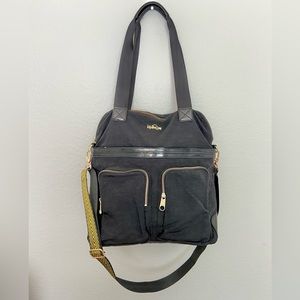 Kipling Black Nylon Camryn Tote Laptop Bag Crossbody Strap